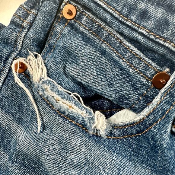 Madewell Women's 25 The High-Rise Slim BoyJean Medium Wash Stretch Denim - Picture 8 of 9